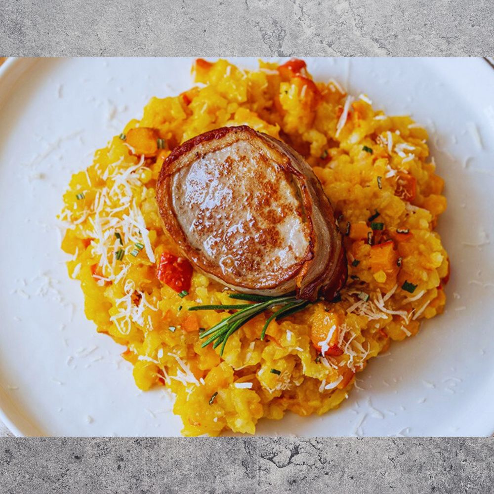 Rehfilet im Speckmantel auf Pilzrisotto - kumitzbervg.com