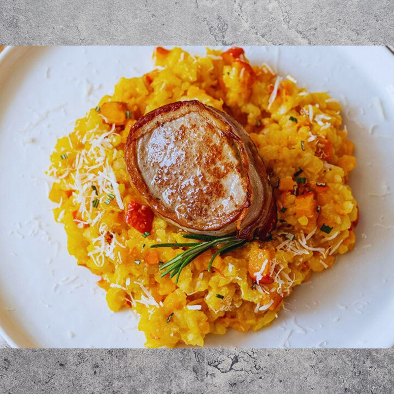Rehfilet im Speckmantel auf Pilzrisotto - kumitzbervg.com