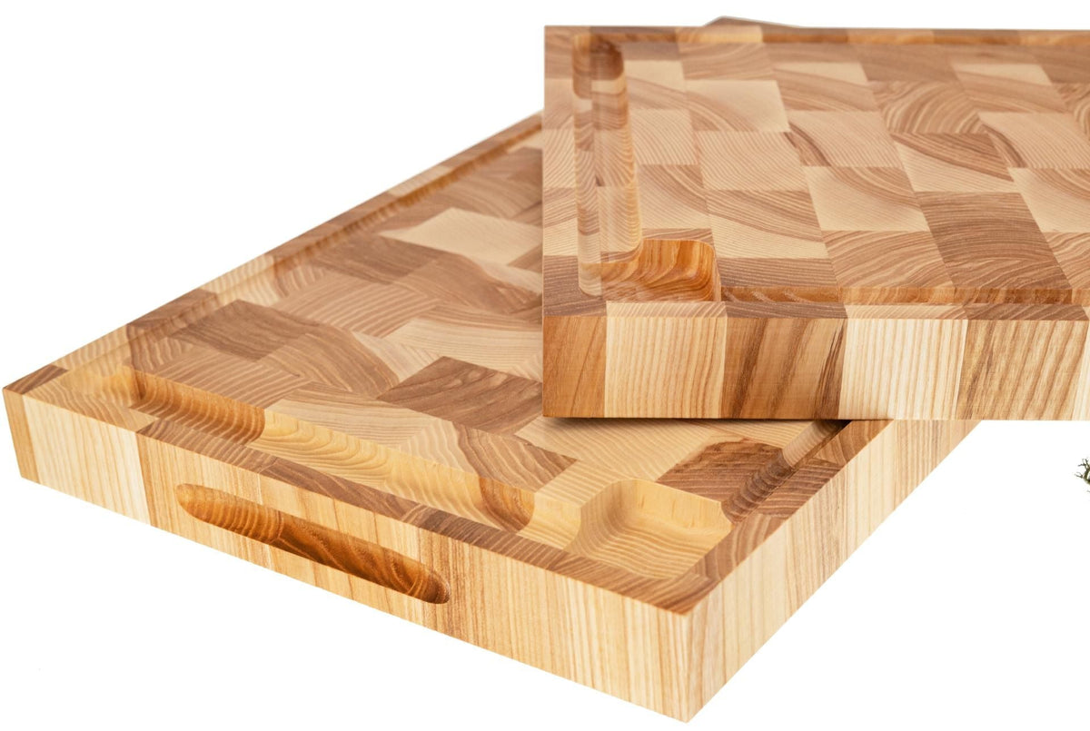 Hackblock Stirnholz Esche 54×30×4 cm – beidseitig mit Saftrille - kumitzbervg.com