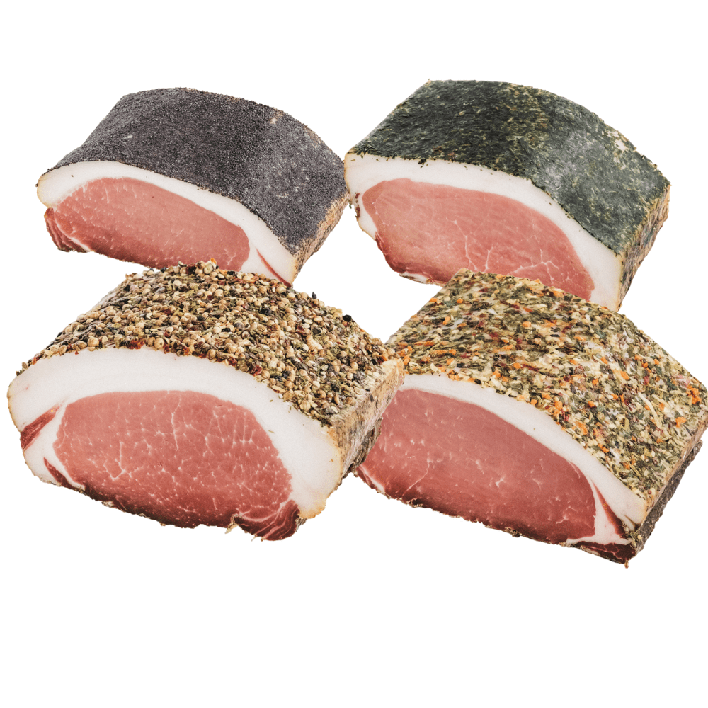 Karreespeck veredelt – 350 g | Geräuchert & luftgetrocknet | 4 Varianten - kumitzbervg.com
