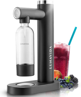 LunaVida Elara Wassersprudler – Sprudelwasser selbst gemacht, inkl. 1-L-Flasche (Schwarz) - kumitzbervg.com