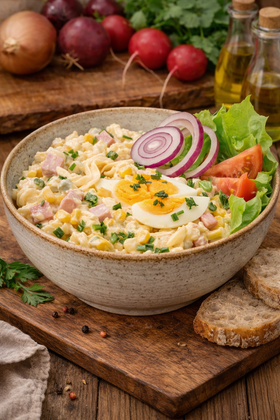Nudelsalat mit Schinken 250g – Cremiger Salat nach Hausrezept - kumitzbervg.com