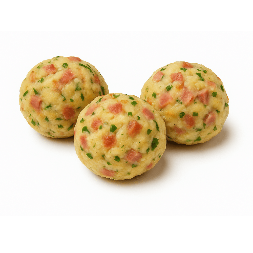 Tirolerknödel – 3 Stück | Herzhaft gebacken mit Speckwürfeln | Hausgemacht & servierfertig - kumitzbervg.com