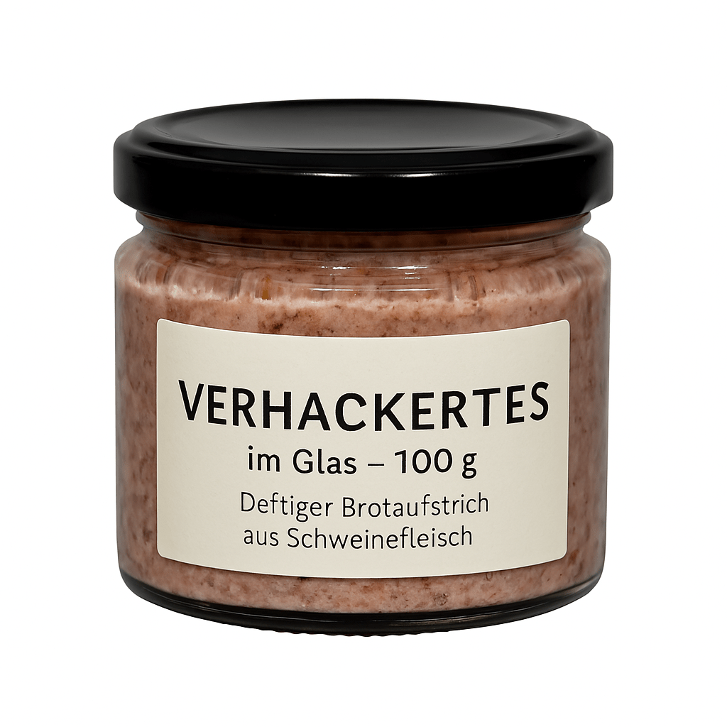Verhackertes im Glas – 100 g | Deftiger Brotaufstrich aus Schweinefleisch - kumitzbervg.com